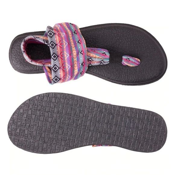 Sanuk Yoga Sling 2 Print Sandals in Magenta/Multi Tribal Print Size 7 - Picture 5 of 13